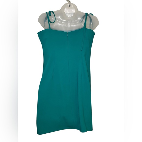 Amanda Uprichard Turquoise Roxi Bow Mini Dress Size Large - Picture 4 of 8